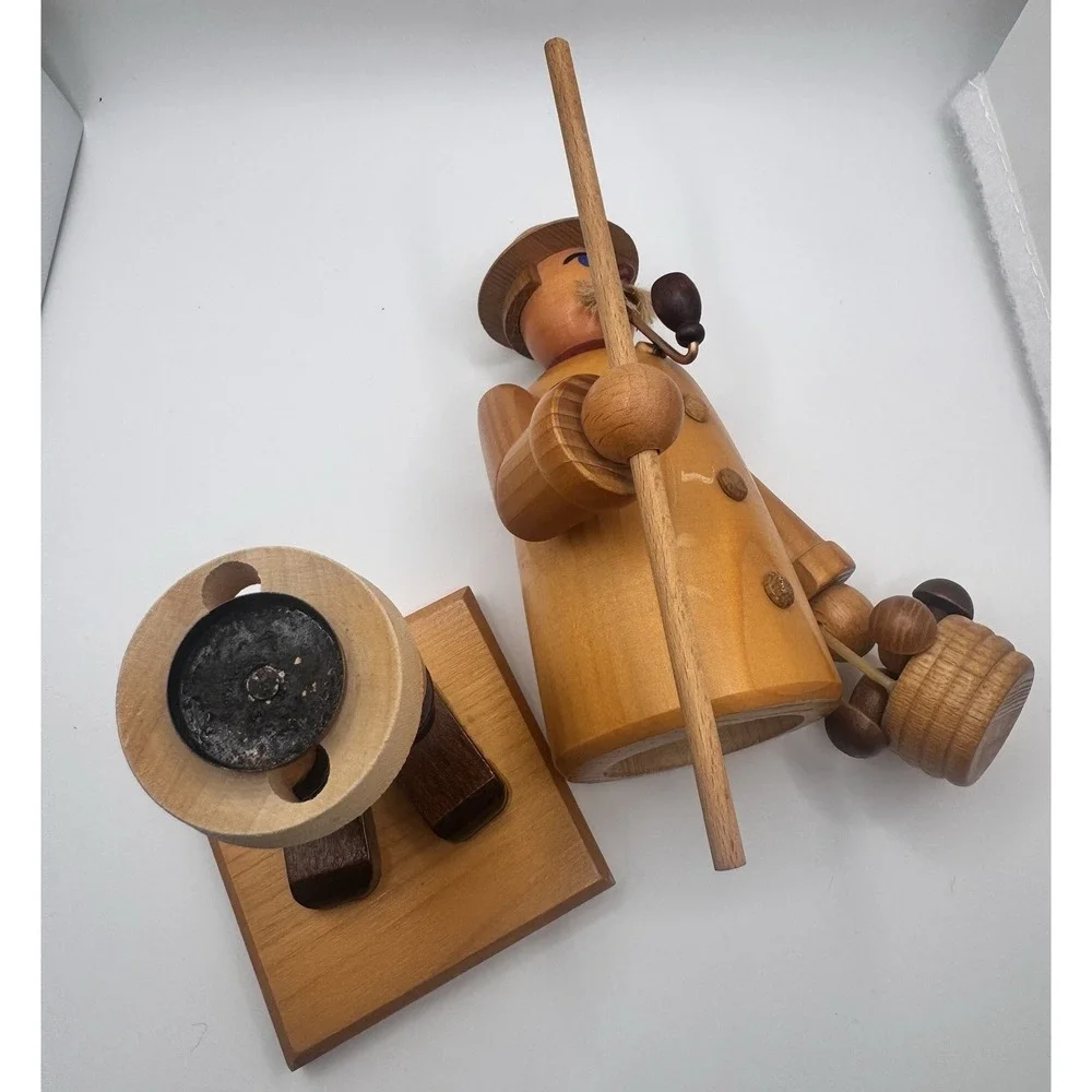 German Wooden Incense Smoker Mushroom Hunter Woodsman 8